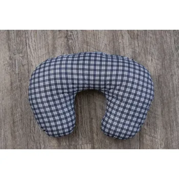 Dekorativní polštářek Podpěrová s.r.o. Polštářek PODKOVA modrá kostička pozitiv