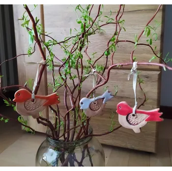 Keramický ptáček závěsný mix