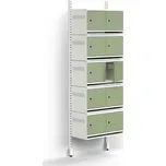 Skříň na boty ENTRY, nástěnná, 10 kovových dvířek, 1800x600x300 mm, bílá/zelená