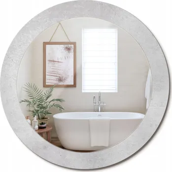 Zrcadlo Zrcadlo s potiskem do koupelny, kuchyně, předsíně, Textura betonu, průměr 70 cm