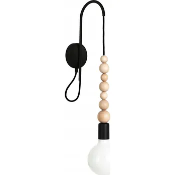 Nástěnné svítidlo Nástěnná lampa Loft Sfarer černá strukturovaná lampička s černým kabelem K