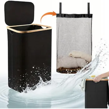 Koš na prádlo KOŠ NA PRÁDLO 100L S VÍKEM - VELKÝ ÚLOŽNÝ BOX NA PRÁDLO A HRAČKY