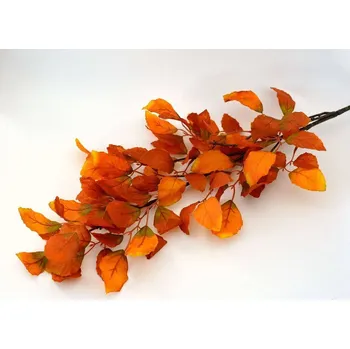 umělá květina Umělé květiny - Větev listí ORANŽOVÁ