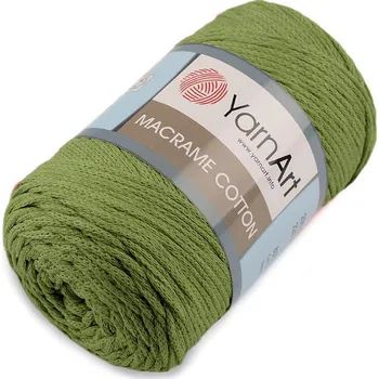 Příze Pletací příze Macrame Cotton 250 g Varianta: 21 (787) zelená khaki stř., Balení: 1 ks