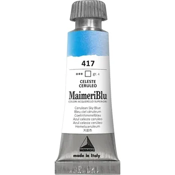 Vodová barva Maimeri Blu Akvarelová barva Cerulean Sky Blue 417 12 ml 1 ks