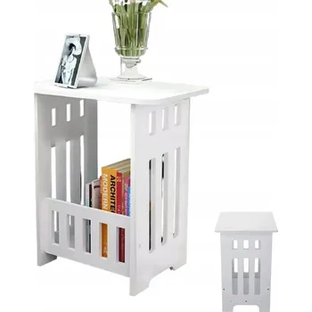 Noční stolek NOČNÍ STOLEK STOLEK LOFT BÍLÝ DO LOŽNICE OBÝVACÍHO POKOJE MODERNÍ 40 CM SKŘÍŇKA