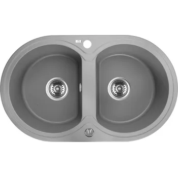 Granitový dřez Laveo Dřez 2 komory Dafne, granit - SBD_520T, šedý