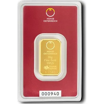 Zlatý slitek 10 g Münze Österreich