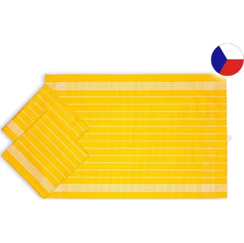 Bavlněné utěrky na nádobí KLASIK Žlutá/bílá 3ks