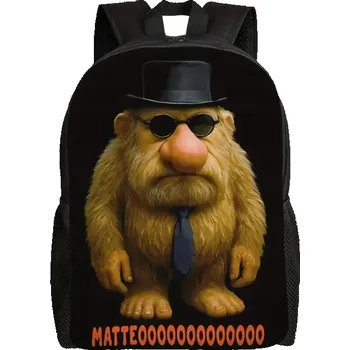 Školní batoh Školní batoh vícekomorový Bilbo Kids černý, odstíny hnědé a béžové