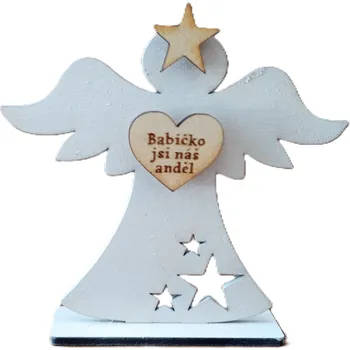 Dary dřeva Andělíček - hvězdičky Velikost: 15x15