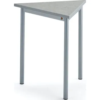 Psací stůl Stůl SONITUS TRIANGEL, 700x700x720 mm, stříbrné nohy, deska s linoleem, šedá