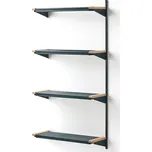 Regál na boty JEPPE, přídavná sekce, 4 police, 1790x900x300 mm, bříza/modrá