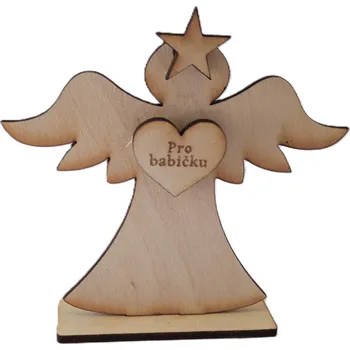 Dary dřeva Andělíček - přírodní Velikost: 15x15