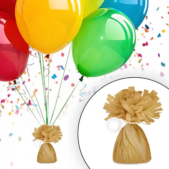 Party dekorace ZÁVAŽÍ NA BALÓNKY S HELIEM HOŘČICOVÁ PAPÍROVÁ DEKORACE K NAROZENINÁM