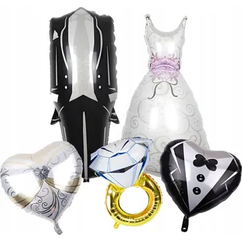 Svatební dekorace Svatební balónky Oblek Svatební šaty Svatba na Svatební Hostina 5 ks