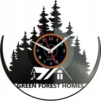 Hodiny Green Forest Homes Nástěnné hodiny vinylová deska Moderní dekorativní