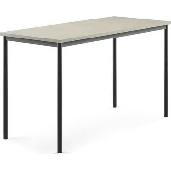 Jídelní stůl Stůl SONITUS, 1600x700x900 mm, antracitově šedé nohy, deska s linoleem, šedá