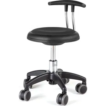 ESD Stolička na kolečkách STAR, 300-380 mm, umělá kůže, černá