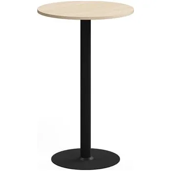 Jídelní stůl Barový stůl ALVA, Ø700x1100 mm, vysokotlaký laminát, černá/bříza