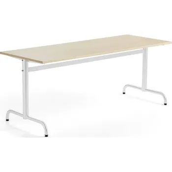Jídelní stůl Stůl PLURAL, 1800x700x720 mm, akustická HPL deska, bříza, bílá