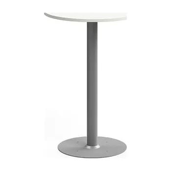 Jídelní stůl Barový stůl ALVA, Ø700x1000 mm, upevnitelný, vysokotlaký laminát, stříbrná/bílá