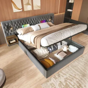 Postel Jednolůžková dřevěná postel Arhatreya 160x200 cm šedá