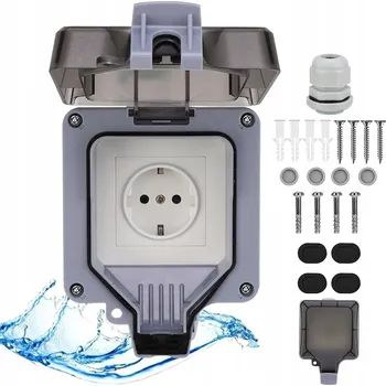 Elektrická zásuvka ZÁSUVKA IP66 ZAHRADNÍ VENKOVNÍ VODĚODOLNÁ ZÁSUVKA 250V