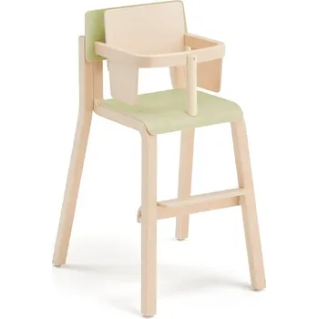 Jídelní židle Vysoká dětská židle DANTE, se zábranou, výška 500 mm, bříza/zelená