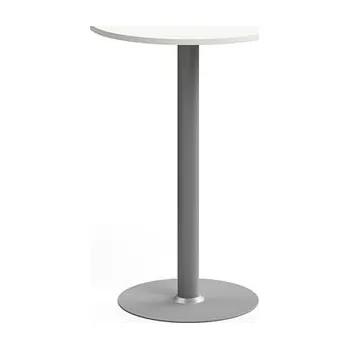 Jídelní stůl Barový stůl ALVA, Ø700x1000 mm, vysokotlaký laminát, stříbrná/bílá