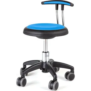 ESD Stolička na kolečkách STAR, 300-380 mm, umělá kůže, modrá
