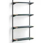 Regál na boty JEPPE, 4 police, 1790x900x300 mm, bříza/modrá