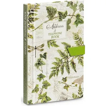 Diář Adresář, diář na telefonní čísla, zeleno-bílý, 8,4x13,5cm, 1 kus