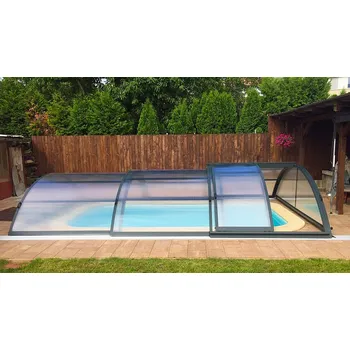 Zastřešení bazénu PRAKTIK - 6 modulů 360x1274 + 245 cm