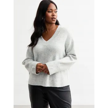 Dámský svetr New Look dámský svetr šedý volný k bokům velikost 50/52
