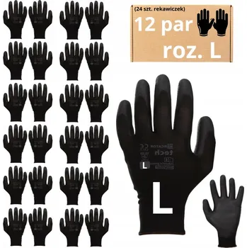 Pracovní rukavice Rukavice MERCATOR tech black velikost 9 - L 12 párů