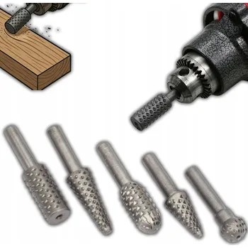 Vrták ODHROTOVAČE NA VRTAČKU S TRNEM 5 KUSŮ RAŠPLE FRÉZY SADA
