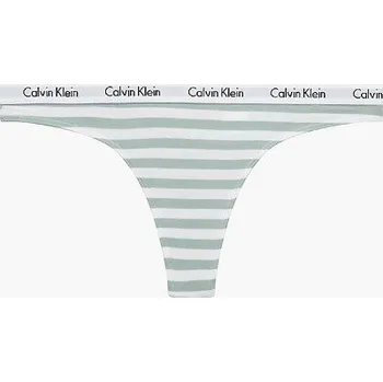 Kalhotky Dámská tanga D1617E 5XD bílá/zelená - Calvin Klein Barva: bílo-zelená, Velikost: XS