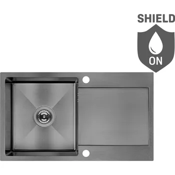 Nerezový dřez Laveo Dřez 1 komorový s odkapávačem Marmara, nerez - SAM_511T, grafit