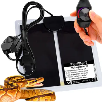 VYHŘÍVACÍ PODLOŽKA S REGULACÍ TEPLOTY PRO TERÁRIUM ROSTLIN SAZENIC 14x15 cm 5W