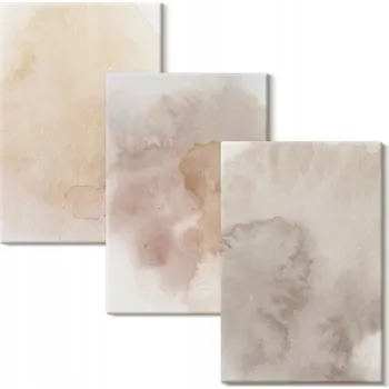 Obraz Sada nástěnných dekorací Teplé akvarely pastelové textury 3x 40x60 cm