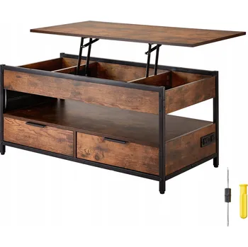 Konferenční stolek Konferenční stolek SucceBuy obdélníkový 49,8 x 48 x 48 cm Dub hnědý