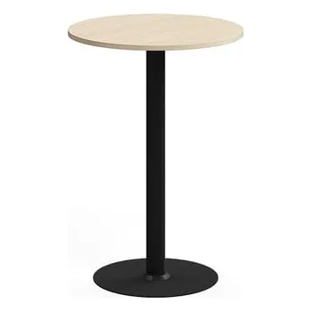 Jídelní stůl Barový stůl ALVA, Ø700x1000 mm, upevnitelný, vysokotlaký laminát, černá/bříza