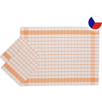 Kuchyňské utěrky bavlněné KLASIK Bílá/oranžová 3ks