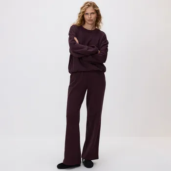 Dámské kalhoty Reserved - Bavlněné teplákové kalhoty - mahagonová - 632GA-93X - 632GA-93X-S