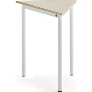 Psací stůl Stůl BORÅS TRIANGEL, 700x600x720 mm, bílé nohy, HPL deska, bříza