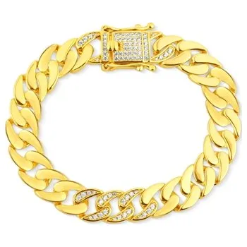 Náramek Luxusní zlacený stříbrný náramek 19 cm SVLB0518XK6GO19 + dárek zdarma