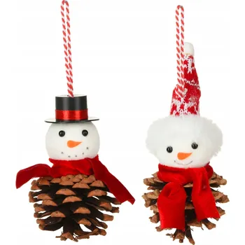 Vánoční dekorace Sada 2 dekorací: Sněhulák mix 9 cm