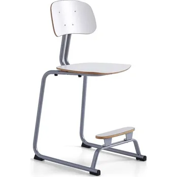 Jídelní židle Školní židle YNGVE, ližinová podnož, výška 610 mm, stříbrná/bílá