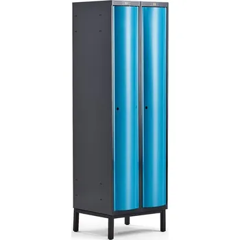 Šatní skříň Šatní skříňka CURVE, 2 sekce, 1940x600x550 mm, nohy, modré dveře